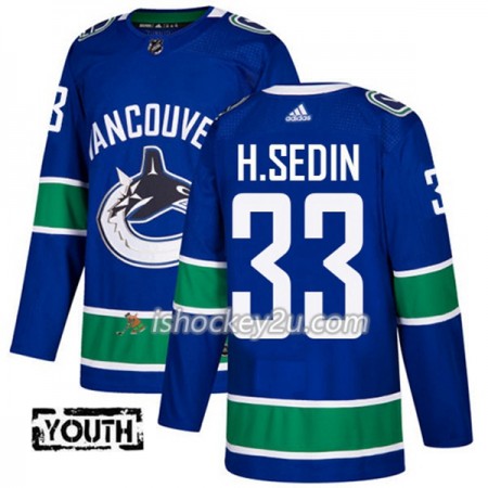 Børn NHL Vancouver Canucks Trøje Henrik Sedin 33 Adidas 2017-2018 Blå Authentic